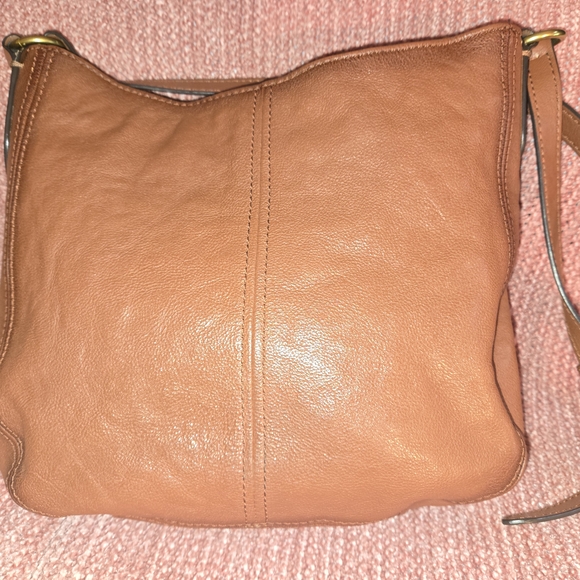 Frye Tan Leather Crossbody Bag with Gold Rings - Picture 3 of 10